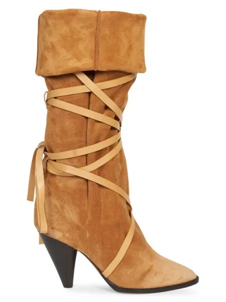 Замшевые ботинки Lophie с острым носком Isabel Marant, цвет Terracotta