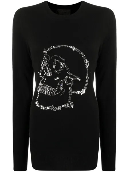 Philipp Plein джемпер с декором Skull, черный