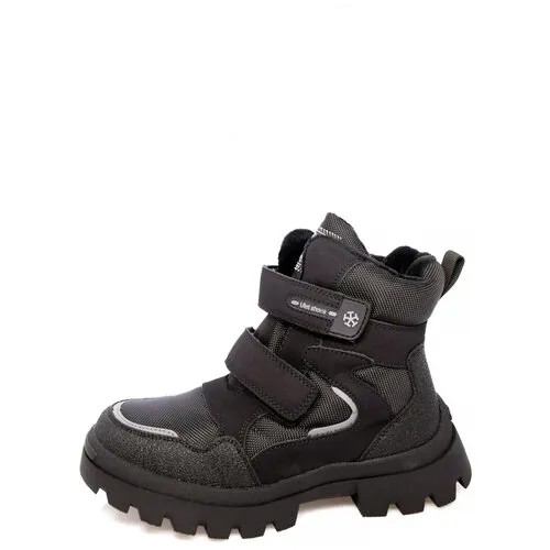 Ботинки Ulet, зимние, натуральная кожа, на липучках, размер 37, черный