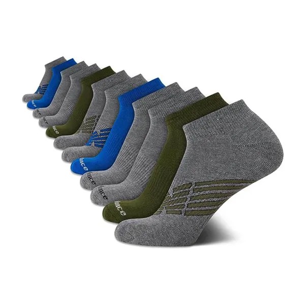 Носки New Balance Men's Athletic Arch Compression (12 пар), серый/синий/зеленый