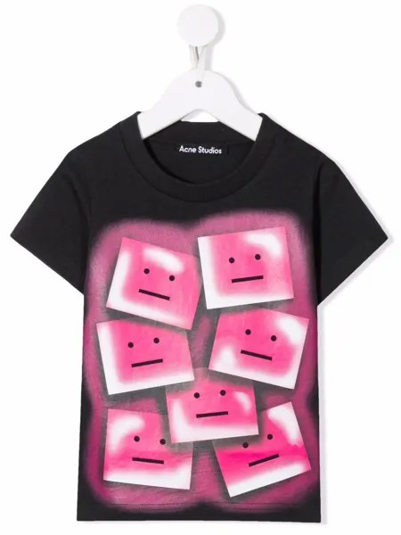 Acne Studios Kids Face-print cotton T-shirt
