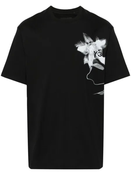 Y-3 футболка с графичным принтом, черный