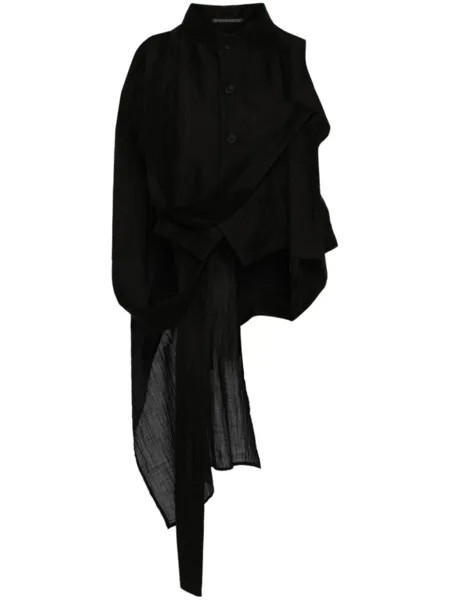 Асимметричная укороченная рубашка Yohji Yamamoto, черный