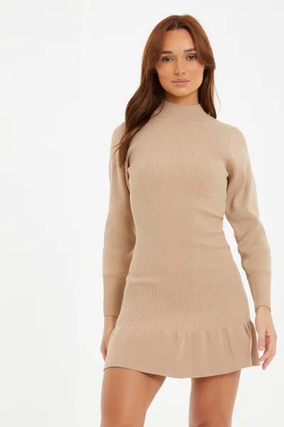 Платье-джемпер с оборкой и рюшами в виде камня QUIZ Clothing