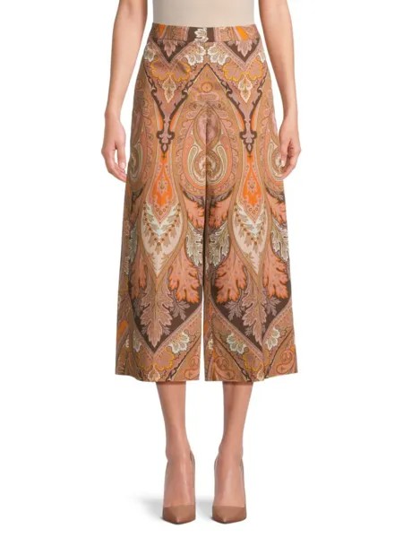 Укороченные брюки Laura с пейсли Kobi Halperin, цвет Brown Multicolor