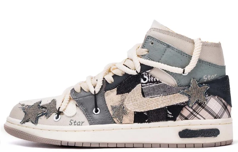 Кроссовки Air Jordan 1 Vintage Basketball Shoes Men Mid-top Brown, хаки