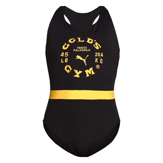 Черное боди для гимнастики X golds Puma, черный
