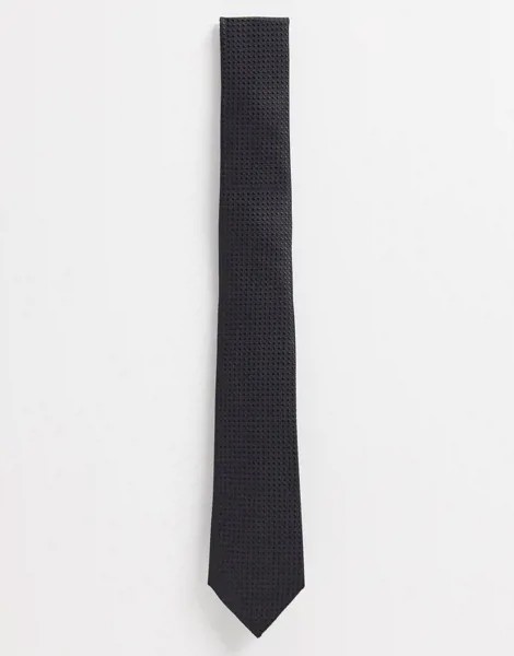 Черный фактурный галстук Moss London