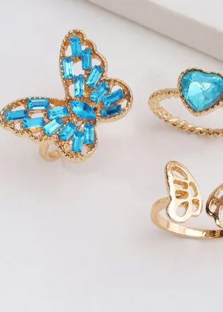 3шт Кольцо с бабочкой для девочек