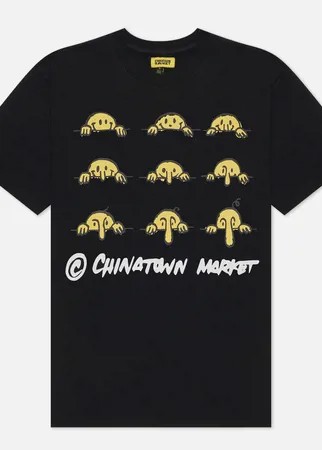 Мужская футболка Chinatown Market Smiley Wuz Here, цвет чёрный, размер XL