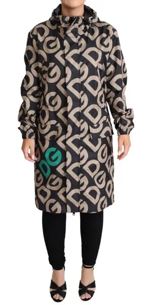 Куртка DOLCE - GABBANA Черный Бежевый Ветровка DG Mania Пальто IT40/US6/S $2500