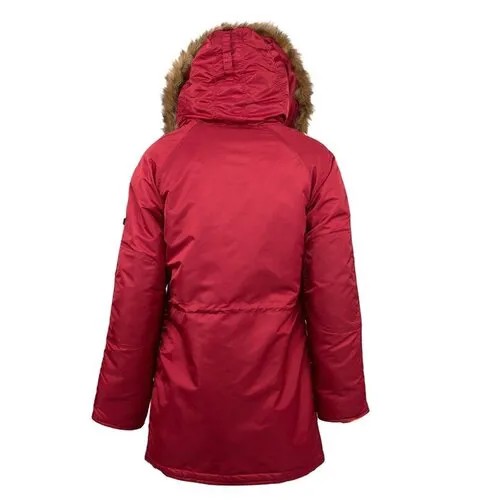Куртка аляска женская Alpha Industries N-3B W Parka, black-orange, натуральный мех (размер: xl, российский размер: 52)