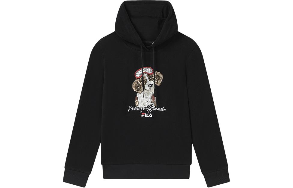 Свитшот женский, цвет черный как смоль Fila