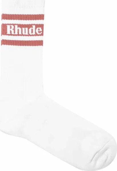 Носки Rhude Striped Logo, белый/розовый