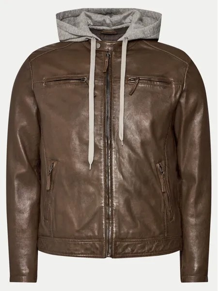 Кожаная куртка стандартного кроя Serge Pariente, коричневый