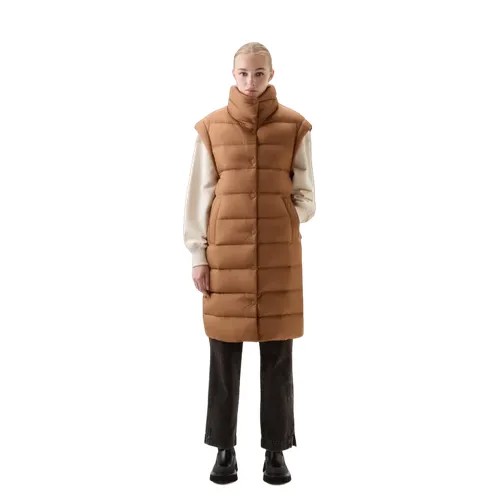 Жилет  Woolrich, демисезон/зима, удлиненный, утепленный, без капюшона, карманы, размер M, черный