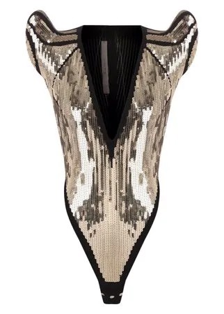 Боди с пайетками Rick Owens