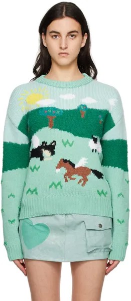 Зеленый свитер интарсия Andersson Bell