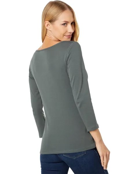 Топ Lilla P 1x1 Rib 3/4 Sleeve Boatneck Top, цвет Mineral