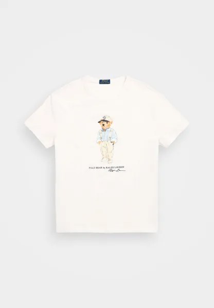 Футболка с принтом CLASSIC FIT POLO BEAR JERSEY T SHIRT Ralph Lauren, кремовый