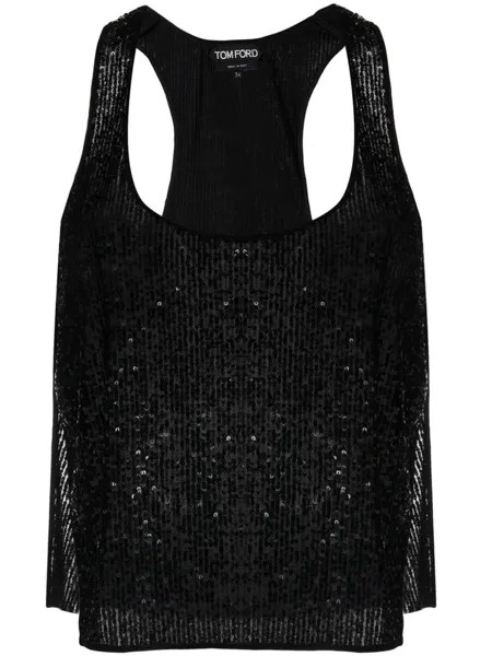 TOM FORD укороченный декорированный топ, черный