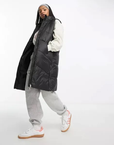 Черный удлиненный жилет с подкладкой Vero Moda