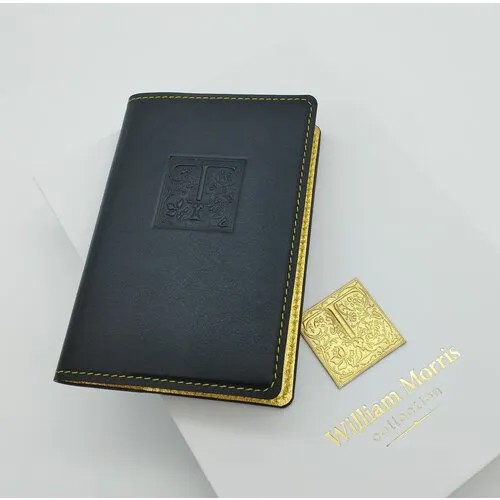 Обложка для паспорта William Morris, черный, золотой