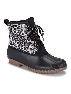 BARETRAPS Женские черные утепленные ботинки с леопардовым принтом Fernanda Round Toe Duck Boots 8 M