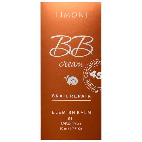 Limoni BB крем Snail Repair, SPF 32, 50 мл, оттенок: 01