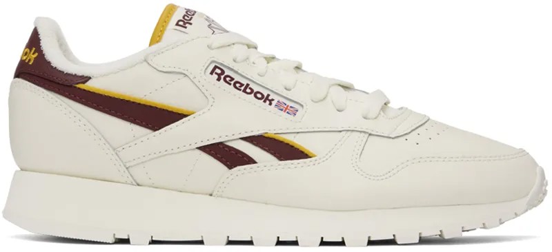 Бело-бордовые классические кроссовки Reebok Classics