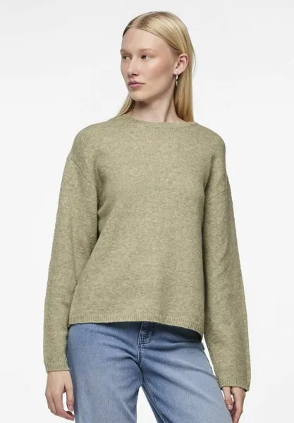 Вязаный свитер Pieces, зеленый