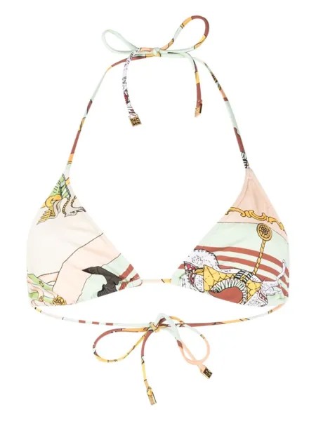 Tory Burch топ бикини с графичным принтом, нейтральный цвет