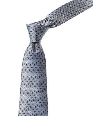 Мужской шелковый галстук с геометрическим рисунком Ted Baker Clinton бледно-голубого цвета с бриллиантами синего цвета