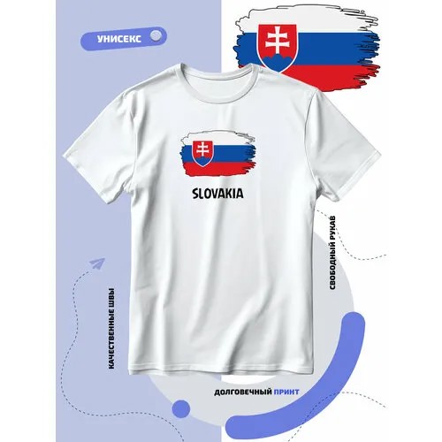 Футболка SMAIL-P с флагом Словакии-Slovakia, размер M, белый