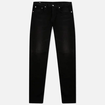 Мужские джинсы Edwin Slim Tapered Kaihara Black Stretch Denim Green x White Selvage 12.5 Oz, цвет чёрный, размер 36/32