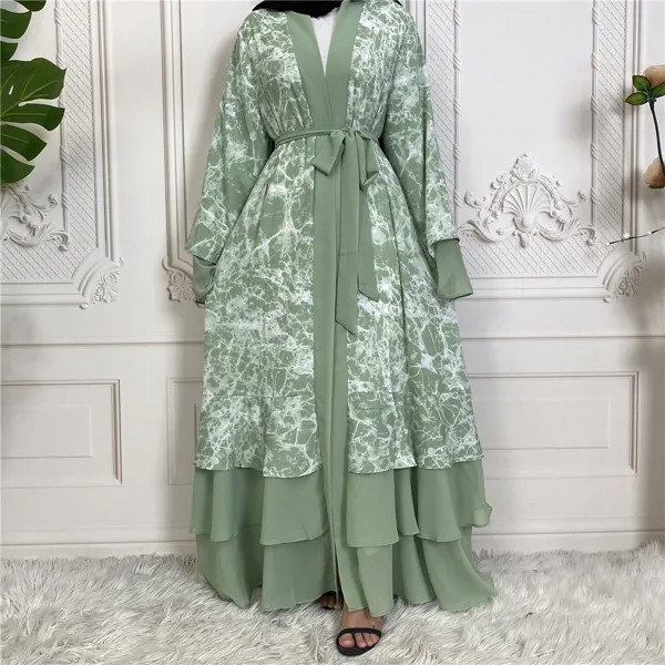 Шелковое открытое кимоно-абайя, мусульманский кардиган, хиджаб, платье, Арабская униформа, Дубай, пакистанский, мусульманская одежда, Djellaba Femme