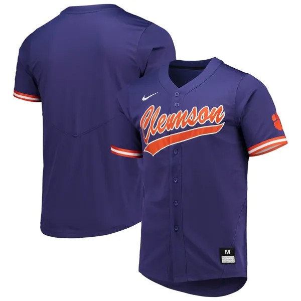 Мужская фиолетовая бейсбольная майка Clemson Tigers Replica Nike