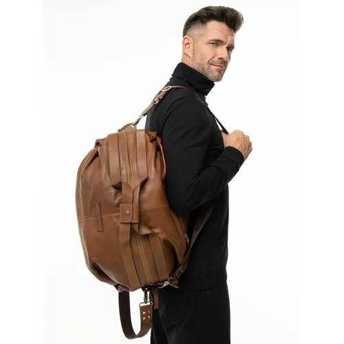Сумка дорожная сумка-рюкзак Великоросс, 40х60, коричневый, оранжевый