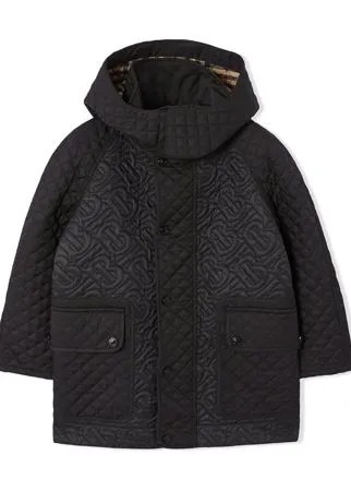 Burberry Kids пальто со съемным капюшоном