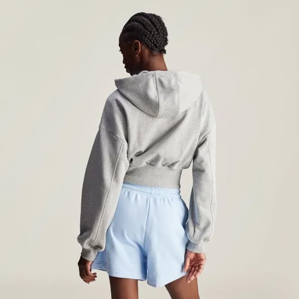 Джерси Adidas ADIDAS BY STELLA MCCARTNEY SPORTSWEAR CROPPED HOODIE, цвет Medium Grey Heather