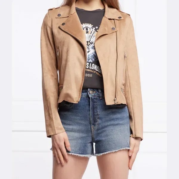 Кожаная куртка Monica стандартного кроя Guess, коричневый