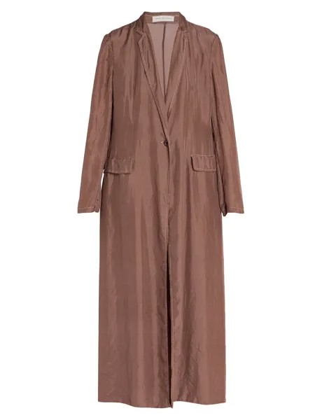 Длинное пальто Bongo на одной пуговице Dries Van Noten, коричневый