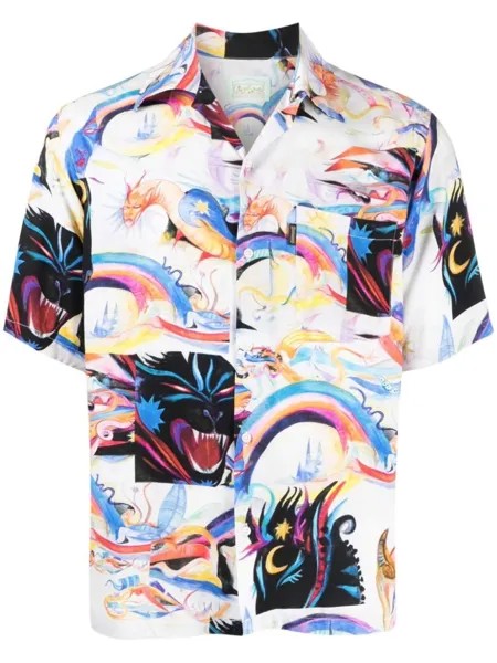 Aries graphic-print short-sleeve shirt, разноцветный