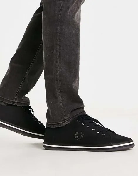Черные твиловые кроссовки Fred Perry Kingston