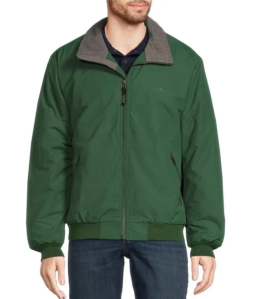 Утепленная утепленная куртка L.L.Bean на флисовой подкладке, зеленый