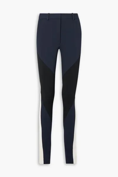 Узкие брюки из эластичного джерси со вставками Victoria Beckham, темно-синий