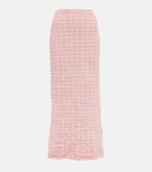 Твидовая юбка миди Balenciaga, розовый