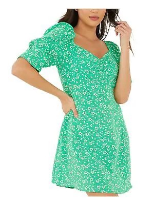 Женское зеленое платье QUIZ с квадратным вырезом на спине и пышными рукавами, короткое вечернее платье с пышной юбкой 6