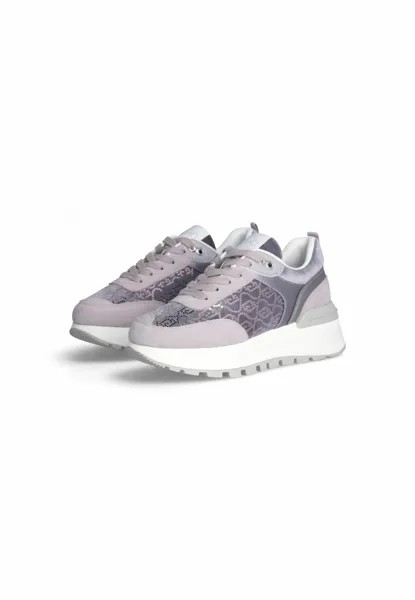 Кроссовки на шнуровке LIU JO PLATFORM SNEAKERS WITH MICRO SEQUINS LIU JO, сирень