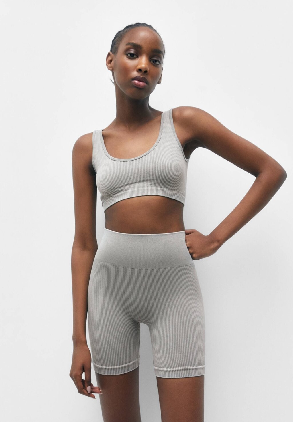 Шорты PULL&BEAR, светло-серый